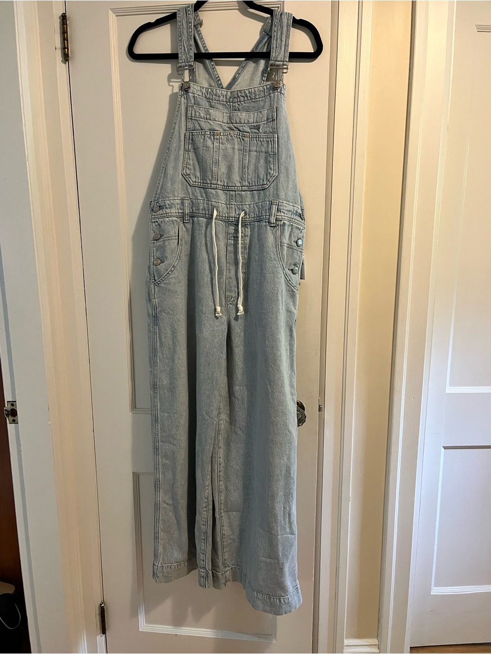 GAP Light Blue Wide-Leg Denim Overalls for Women - Picture 3 of 7